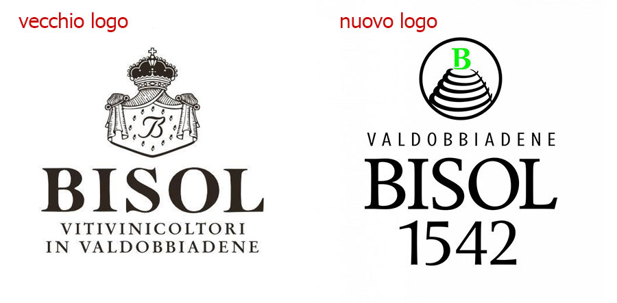 nuovo e vecchio logo di Bisol