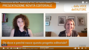 screenshot dell'intervista online con Slawka G. Scarso che parla della nuova edizione di Marketing del vino